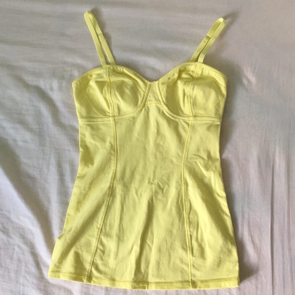 Aritzia’s Talula Bustier tank top in yellow